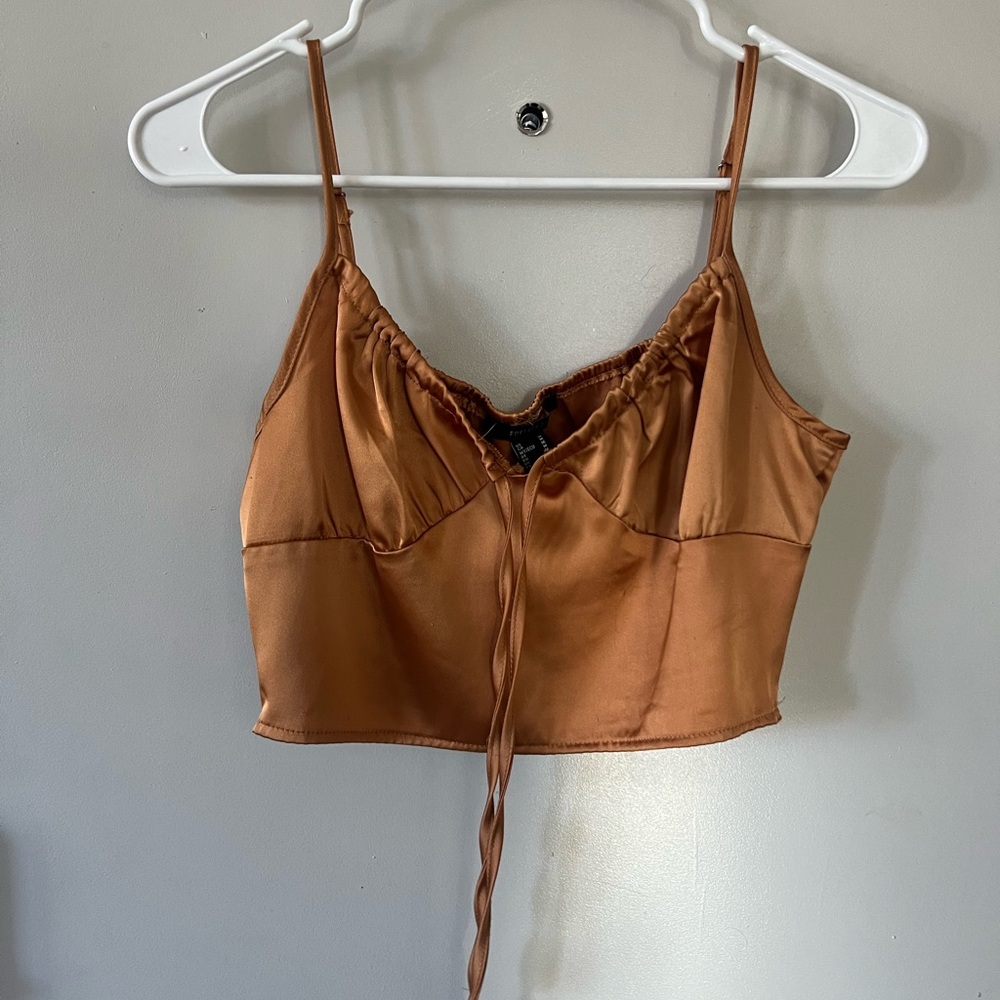 Silk Satin Gold Crop Top